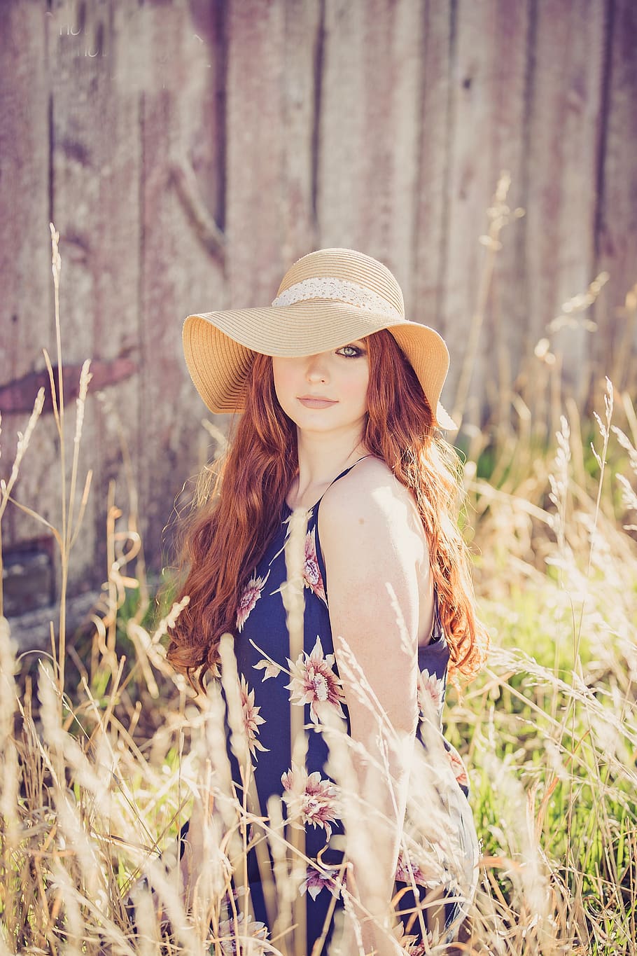 nature, beautiful, summer, hat, outdoors, young, woman, people HD wallpaper
