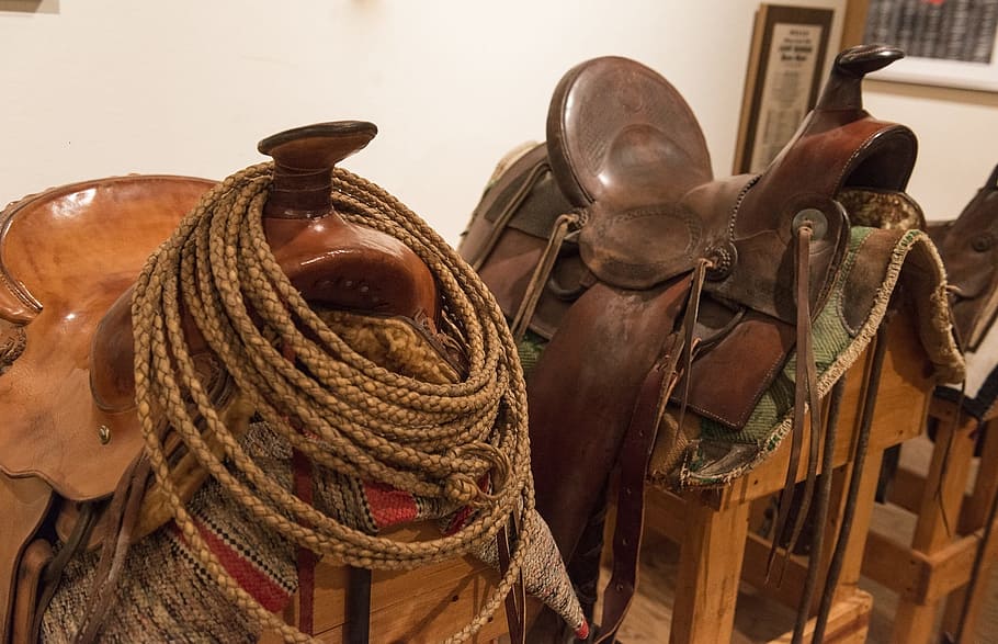 leather, saddle, brown, cowboy, object, seat, no people, indoors HD wallpaper