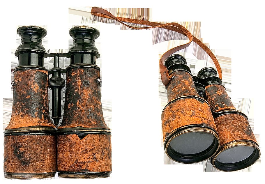 binocular, old, lens, focus, object, see, no people, brown HD wallpaper