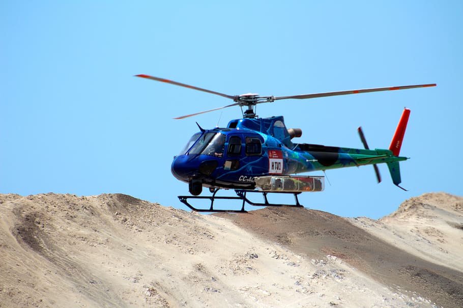 helicopter, fly, sky, air vehicle, land, mode of transportation HD wallpaper