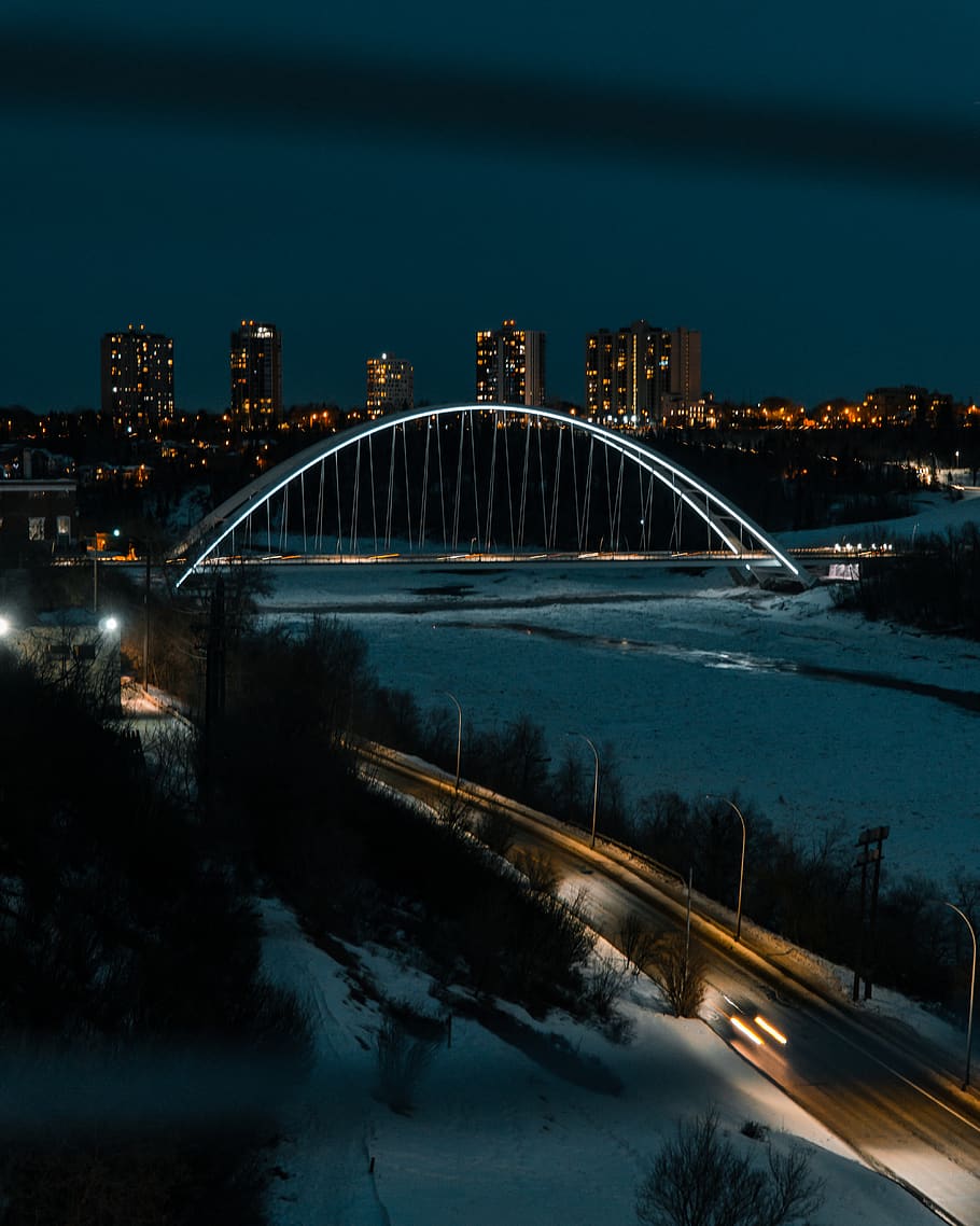white metal bridge, building, architecture, arched, arch bridge HD wallpaper