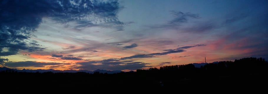 sunset, sunlight, red, cloud - sky, silhouette, scenics - nature HD wallpaper