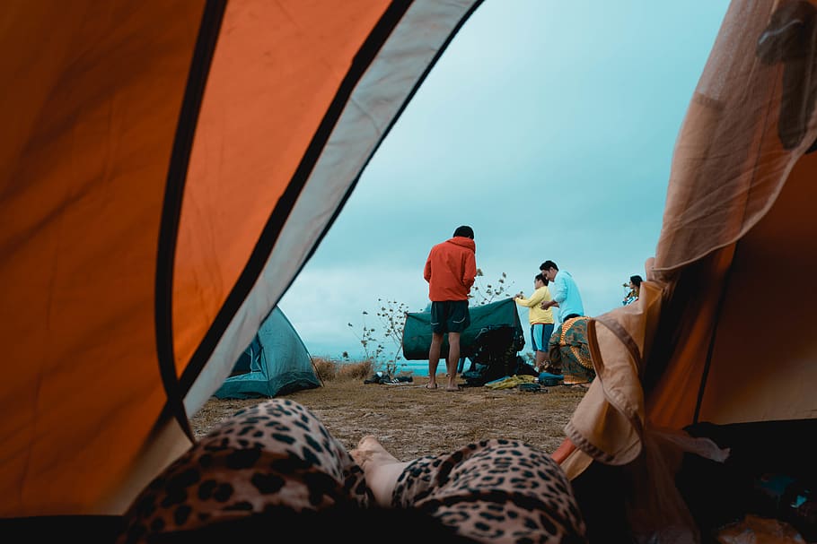 philippines, cebu city, sirao peak, tent, real people, camping, HD wallpaper