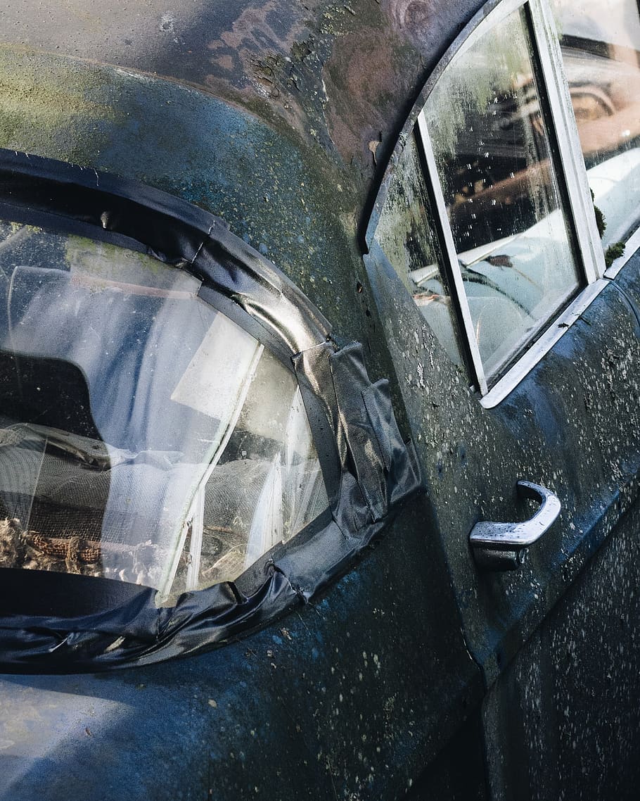 rusted black vehicle, car, mode of transportation, motor vehicle HD wallpaper