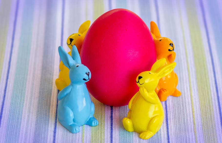 easter, easter bunny, easter egg, hare, spring, cute, ears HD wallpaper