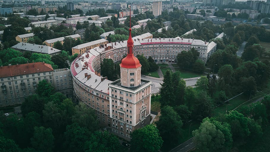 city, building, tower, arc, aerial, drone, dji, mavic, architecture HD wallpaper