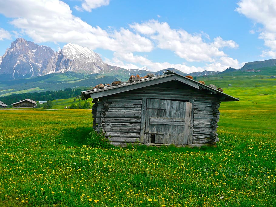 italy, campitello di fassa, dolomites, mountain hut, scenics - nature, HD wallpaper