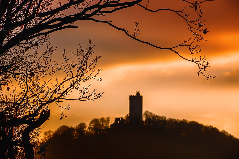 nature, landscape, castle, architecture, old, mystical, dramatic HD wallpaper