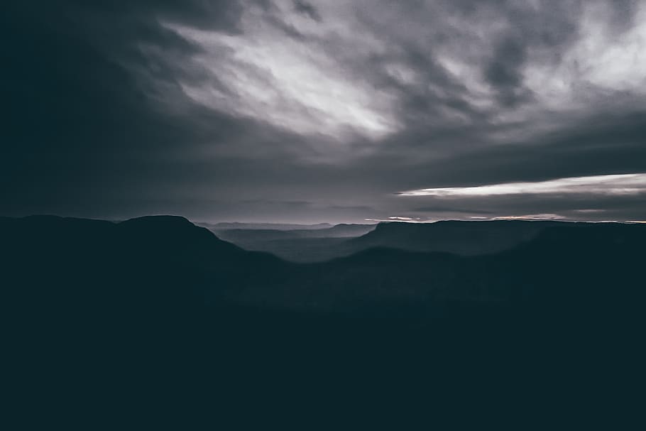 dark, night, clouds, sky, mountain, landscape, nature, cloud - sky HD wallpaper