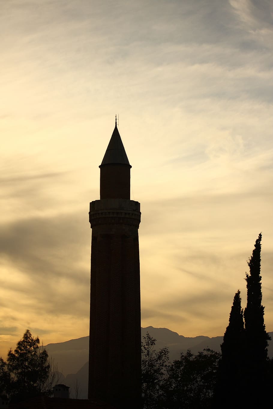 cami, antalya, on, old, beautiful, minaret, kaleici, sunset HD wallpaper