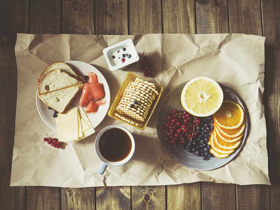 Orange Cookies and Bread on Table, berries, blueberries, cheese HD wallpaper