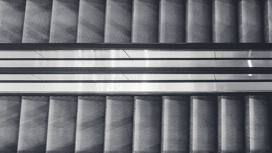 escalator, full frame, indoors, no people, backgrounds, pattern HD wallpaper