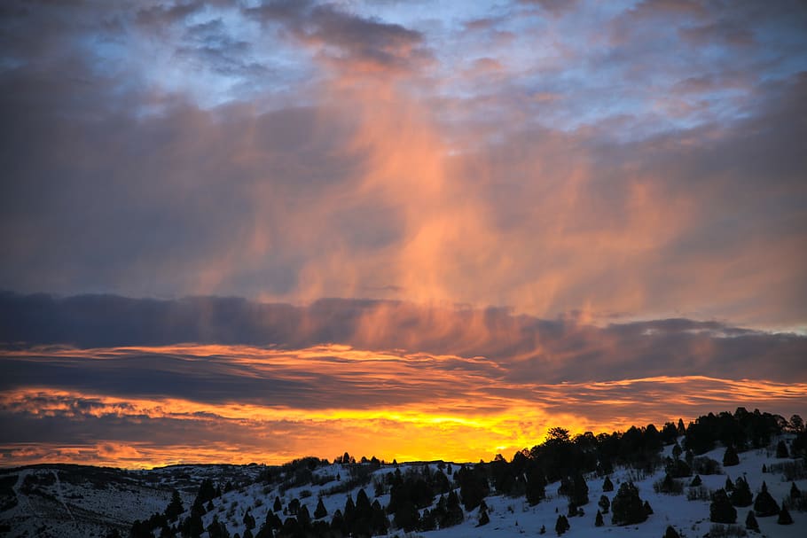mountain with snow during sunset, scenics - nature, beauty in nature HD wallpaper