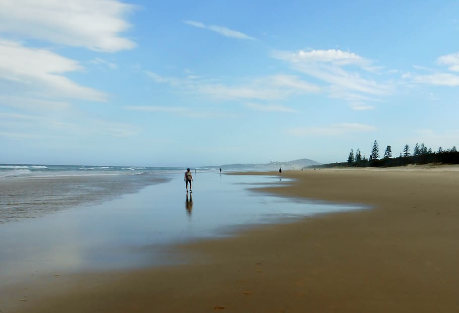 australia, peregian beach, sky, water, cloud - sky, beauty in nature HD wallpaper