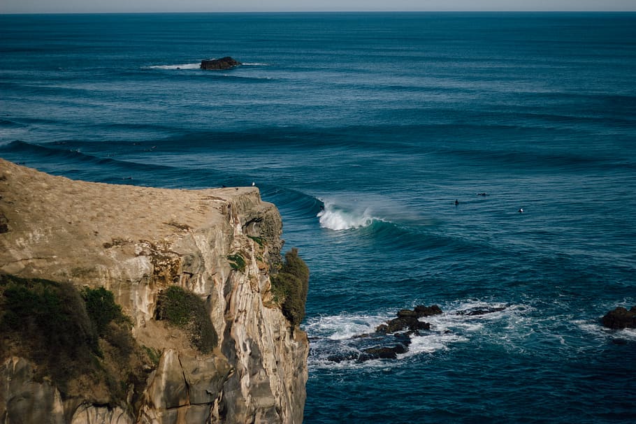 new zealand, maori bay, surfer, wave, waves, ocean, summer, HD wallpaper