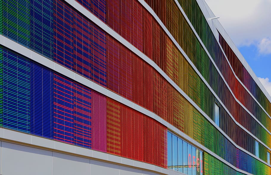 multicolored glass window, architecture, built structure, building exterior HD wallpaper