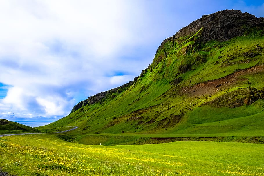 iceland, green color, sky, beauty in nature, scenics - nature HD wallpaper