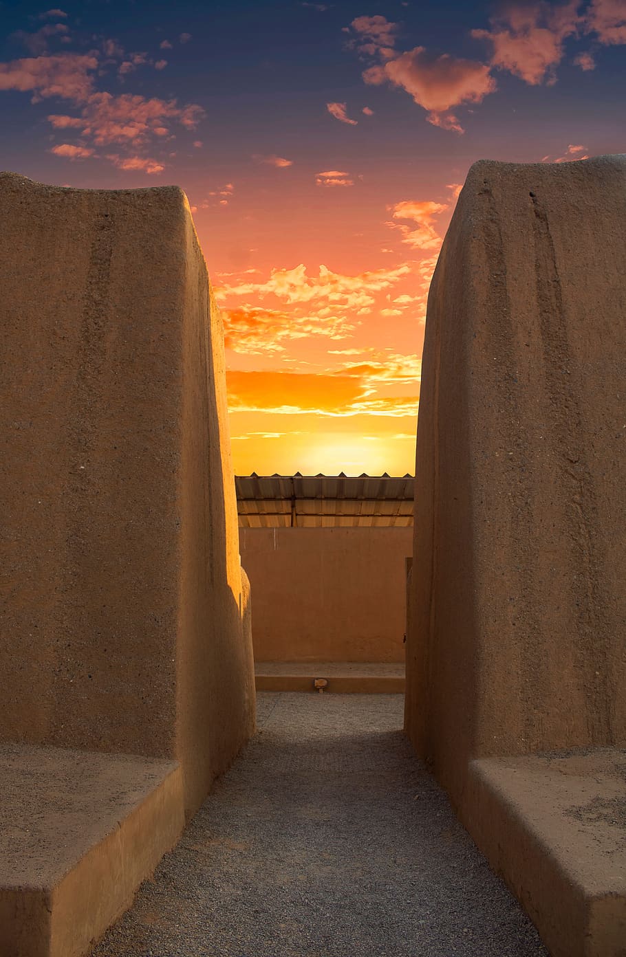 sunset, ruins, sky, old, nature, tourism, travel, blue, trujillo HD wallpaper