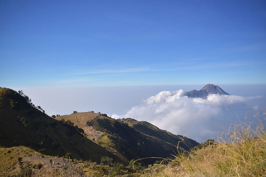 mountain, merapi, indonesia, volcano, outdoor, java, travel HD wallpaper