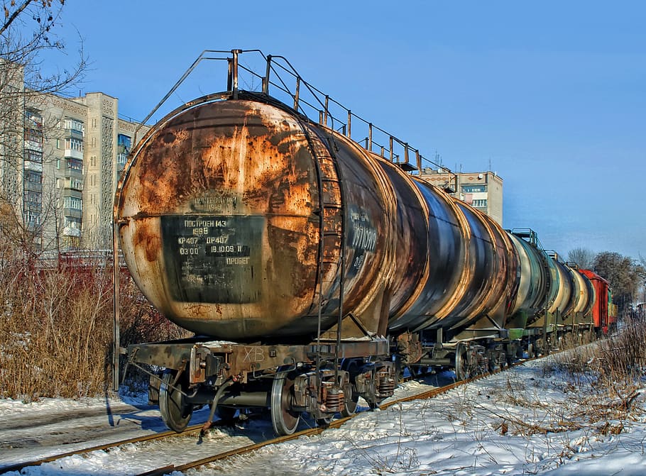 Black Brown and White Container Train, cold, railroad, railway HD wallpaper