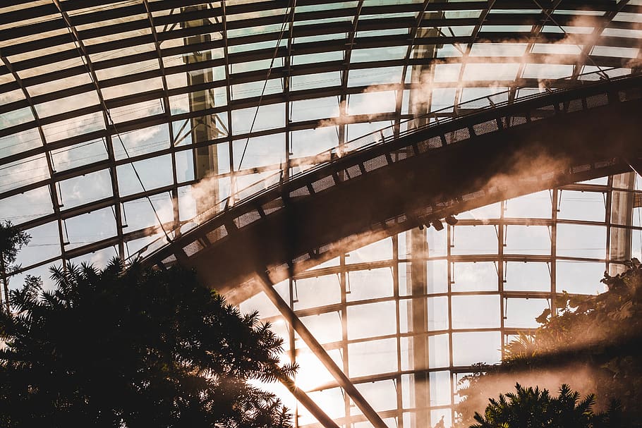 glass covered overpass, architecture, building, window, skylight HD wallpaper