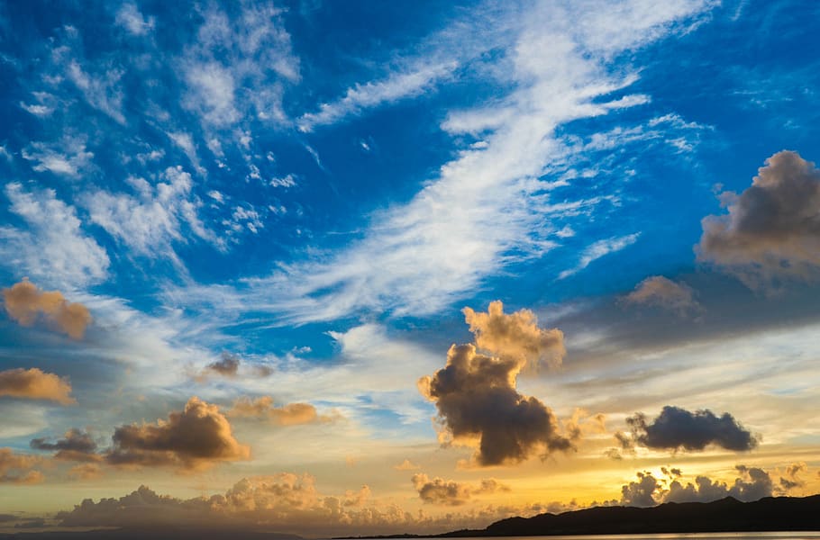 sky, sunset, cloud, natural, landscape, abendstimmung, the evening sky HD wallpaper