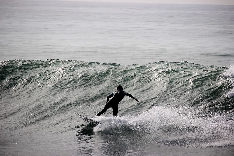 against, flow, water, speed, waves, sea, surf, board, one person HD wallpaper