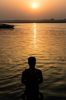 india, varanasi, ganges, ablution, river, sunrise, waters, reflection HD wallpaper