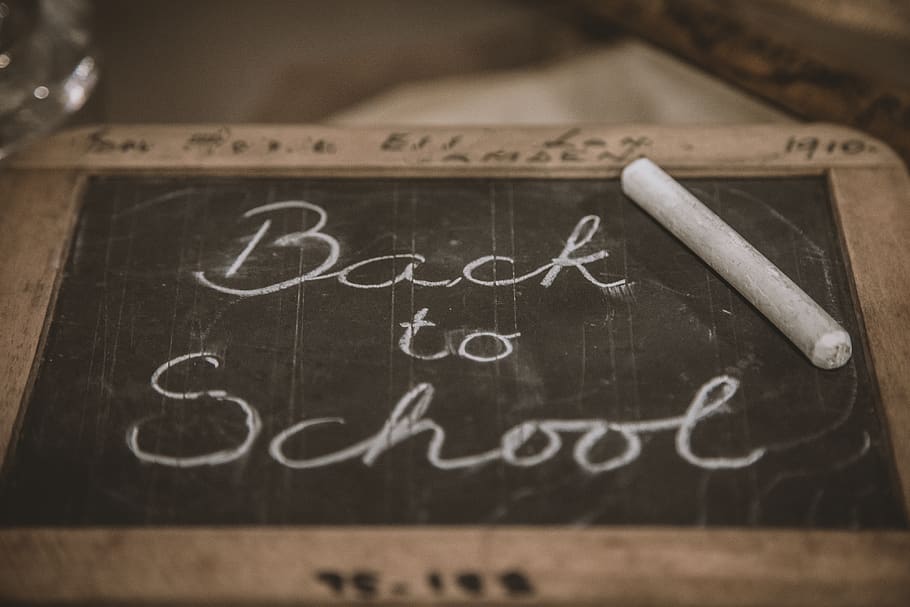Back to School chalk, blackboard, indoors, education, text, learning HD wallpaper