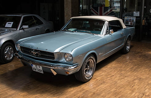 auto, vehicle, classic, chrome, ford, mustang, oldtimer, automotive HD wallpaper