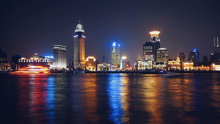 assorted tall buildings during night, architecture, building exterior HD wallpaper