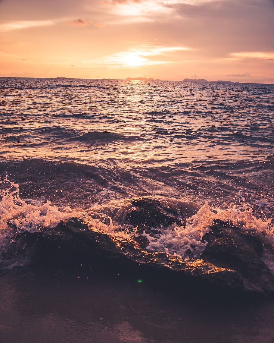 shore, rock, wafe, element, nature, relax, sand, beach, coast HD wallpaper