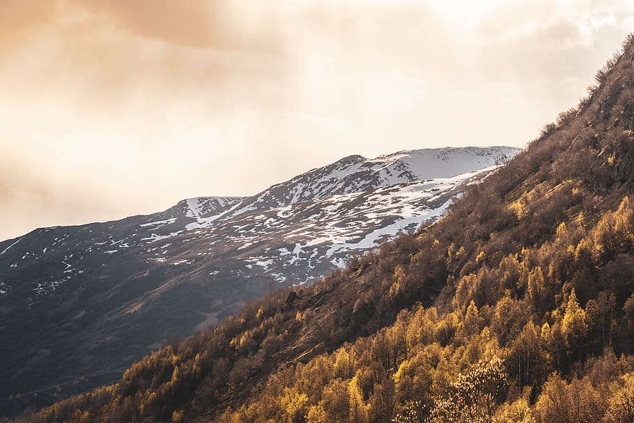 outdoors, nature, mountain, mountain range, slope, ice, peak HD wallpaper