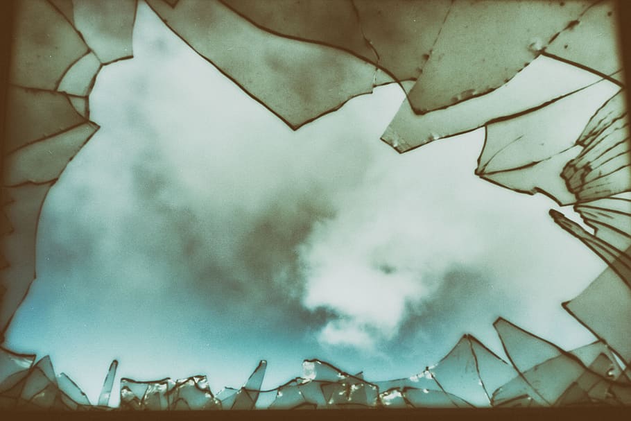 window, broken, clouds, cloud - sky, low angle view, no people HD wallpaper