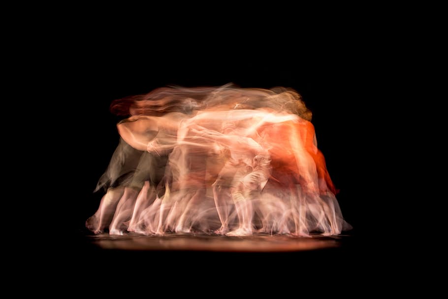 fire digital wallpaper, blur, motion, dance, abstract, long exposure HD wallpaper