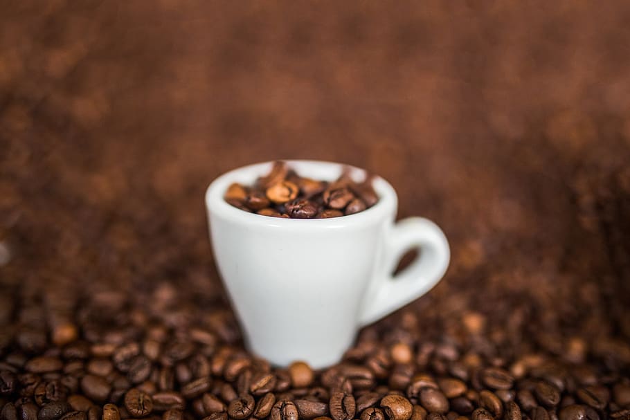 coffee beans, espresso, cup, cafe, food and drink, coffee - drink HD wallpaper