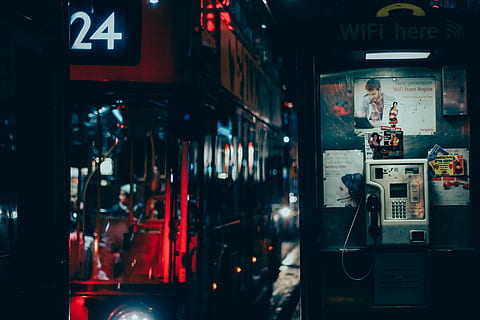 gray and black payphone, lighting, phone booth, human, person HD wallpaper