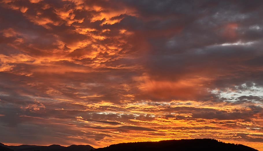 sunset, evening sky, clouds, cloud - sky, beauty in nature HD wallpaper