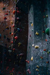 Artificial Rock Climbing Wall, multi colored, sport, nature, wall - building feature HD wallpaper