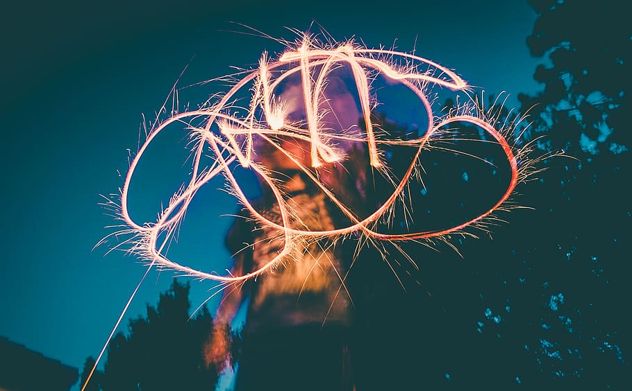 long, exposure, fire, dance, man, people, dark, night, travel HD wallpaper