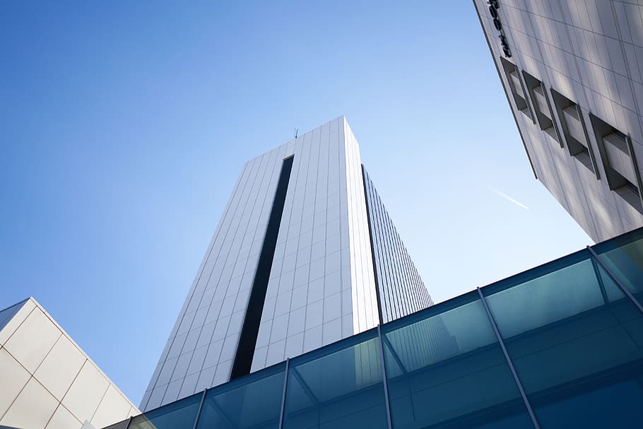 berlin, germany, friedrichstraße, windows, sky, blue, white HD wallpaper