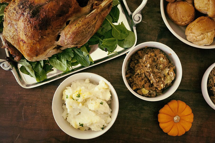 table, feast, fall, november, meal, thanksgiving, food, food and drink HD wallpaper