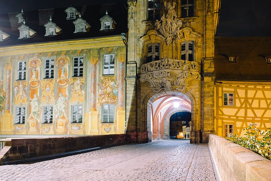 Bamberg Rathaus at night, alte, altes, ancient, architecture HD wallpaper