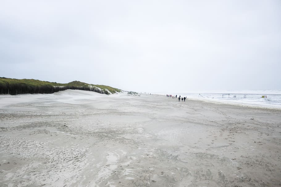 people walking near seashore, outdoors, ocean, water, beach, coast, HD wallpaper