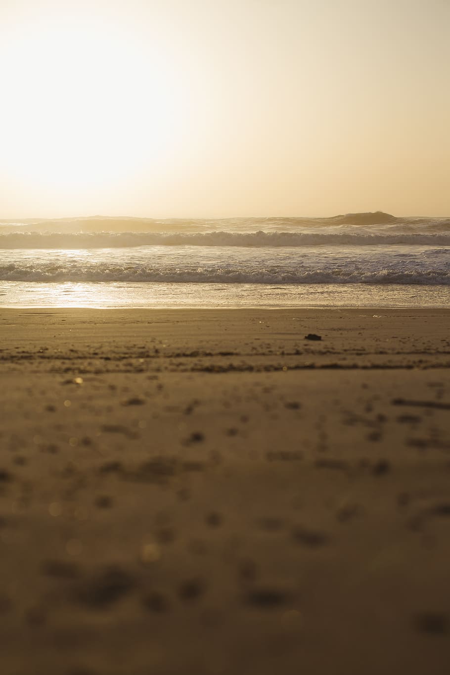 seawaves, sand, nature, outdoors, beach, sun, water, gold, ocean HD wallpaper