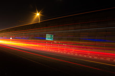 light, road, flare, way, asphalt, tarmac, transportation, vehicle HD wallpaper