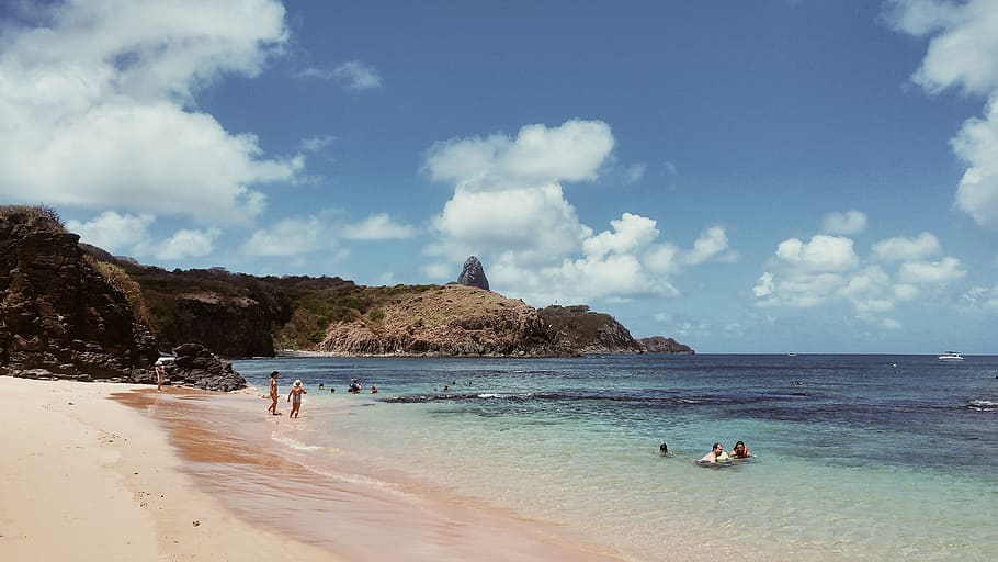 brazil, fernando de noronha, r. sol, landscape, ocean, praia do porto, HD wallpaper