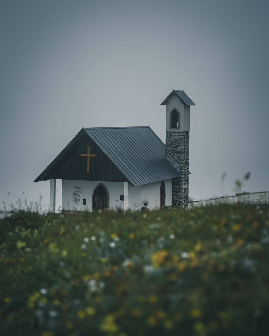 white church, architecture, built structure, building, building exterior HD wallpaper