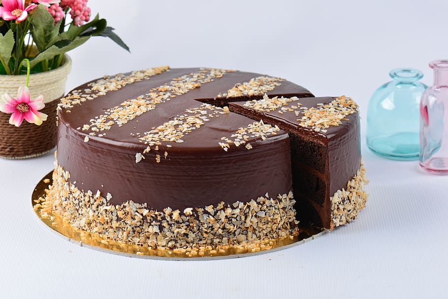 ferrero rocher cake, dessert, delicious, sweet, bake, birthday, HD wallpaper