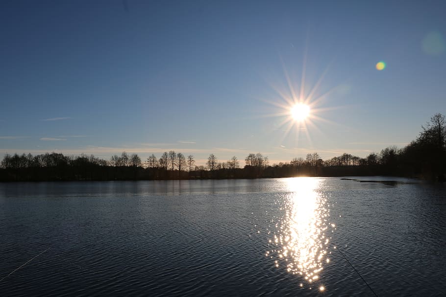 water, lake, reflection, sunrise, rest, waters, sky, scenics - nature HD wallpaper